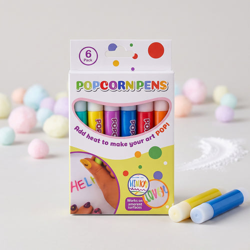 Contentgu Popcorn Pens 3D Puffy Bubble Paint Pens 6 Colors